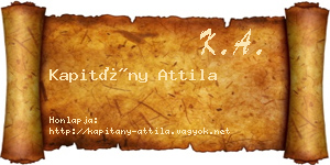 Kapitány Attila névjegykártya