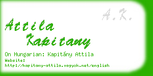 attila kapitany business card