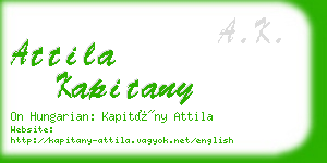 attila kapitany business card